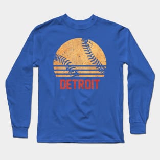 Retro vintaged Detroit baseball city Long Sleeve T-Shirt